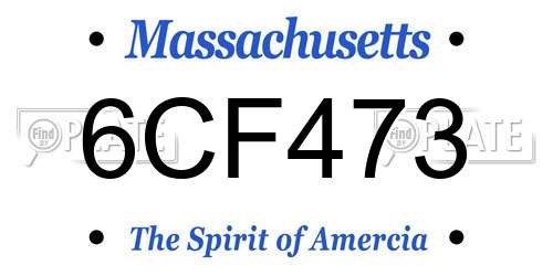 6CF473 Massachusetts License Plate