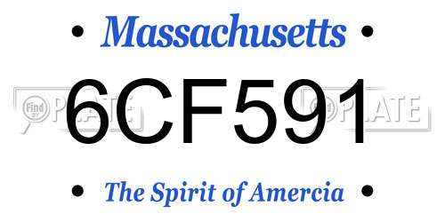6CF591 Massachusetts License Plate