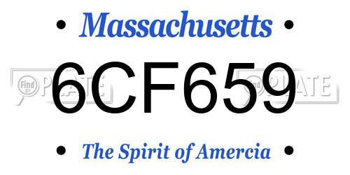 6CF659 Massachusetts License Plate