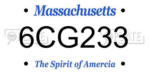 6CG233 Massachusetts License Plate