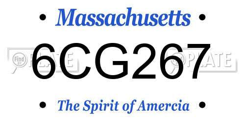 6CG267 Massachusetts License Plate