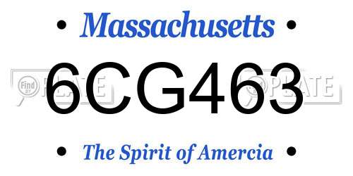6CG463 Massachusetts License Plate