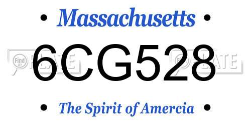 6CG528 Massachusetts License Plate