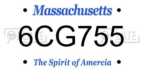 6CG755 Massachusetts License Plate