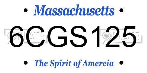 6CGS125 Massachusetts License Plate
