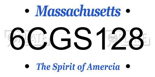6CGS128 Massachusetts License Plate