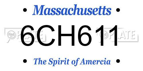 6CH611 Massachusetts License Plate