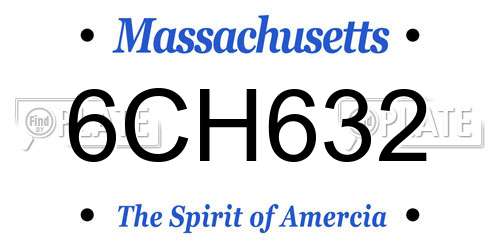 6CH632 Massachusetts License Plate