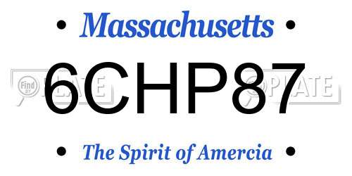 6CHP87 Massachusetts License Plate