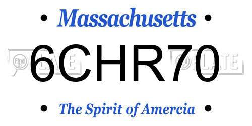 6CHR70 Massachusetts License Plate