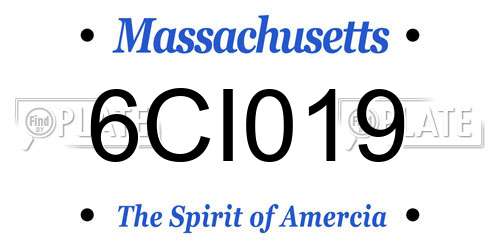 6CI019 Massachusetts License Plate