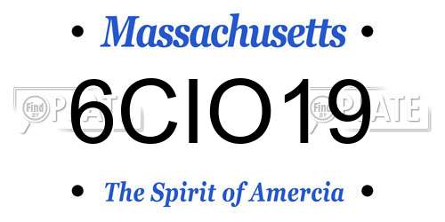 6CIO19 Massachusetts License Plate