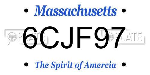 6CJF97 Massachusetts License Plate