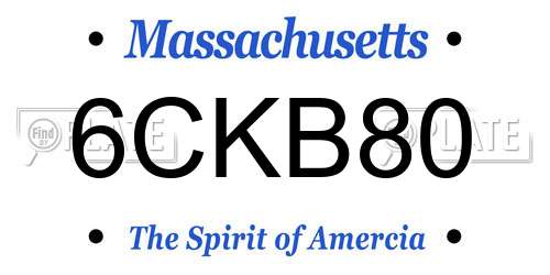 6CKB80 Massachusetts License Plate