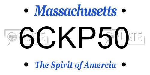 6CKP50 Massachusetts License Plate