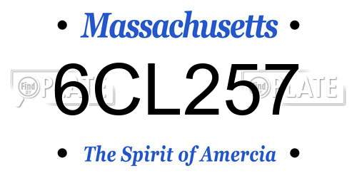 6CL257 Massachusetts License Plate