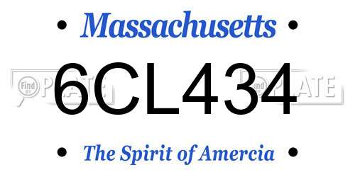 6CL434 Massachusetts License Plate