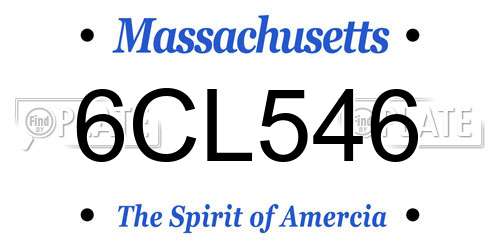 6CL546 Massachusetts License Plate