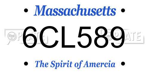 6CL589 Massachusetts License Plate