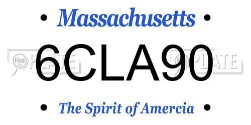 6CLA90 Massachusetts License Plate