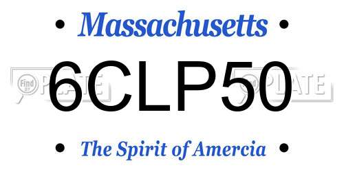 6CLP50 Massachusetts License Plate