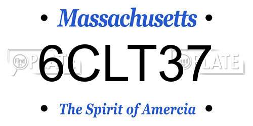 6CLT37 Massachusetts License Plate