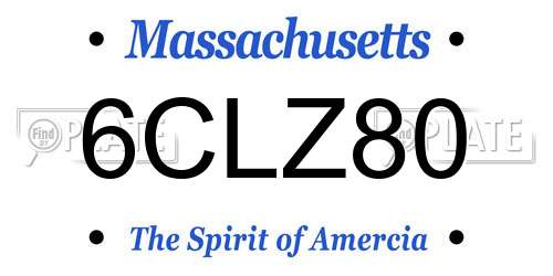 6CLZ80 Massachusetts License Plate