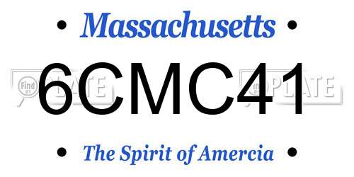 6CMC41 Massachusetts License Plate