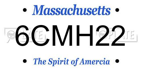 6CMH22 Massachusetts License Plate