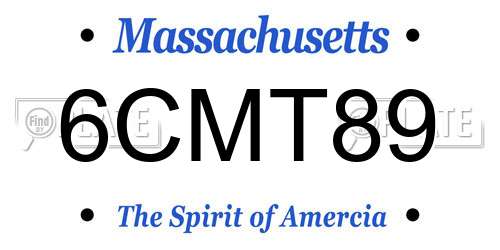 6CMT89 Massachusetts License Plate