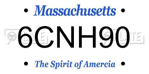 6CNH90 Massachusetts License Plate