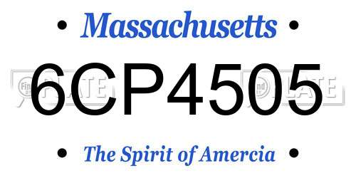 6CP4505 Massachusetts License Plate