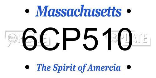 6CP510 Massachusetts License Plate