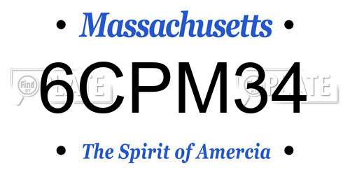 6CPM34 Massachusetts License Plate