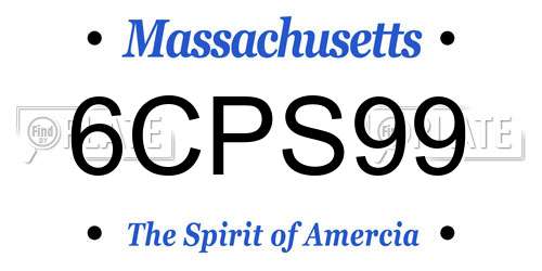 6CPS99 Massachusetts License Plate