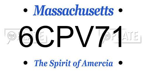6CPV71 Massachusetts License Plate