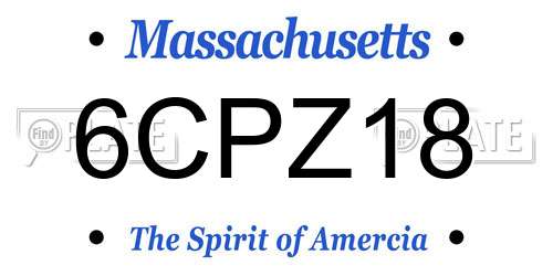 6CPZ18 Massachusetts License Plate