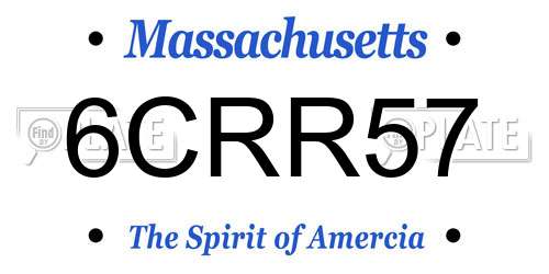 6CRR57 Massachusetts License Plate
