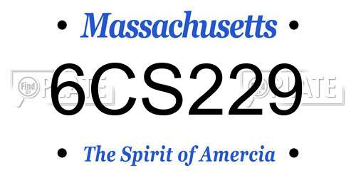 6CS229 Massachusetts License Plate