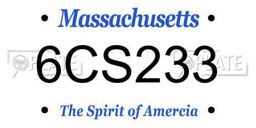 6CS233 Massachusetts License Plate