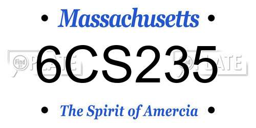 6CS235 Massachusetts License Plate