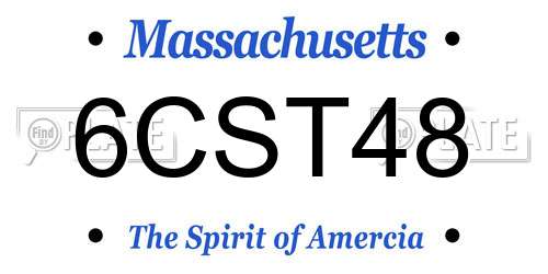 6CST48 Massachusetts License Plate
