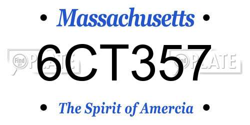 6CT357 Massachusetts License Plate