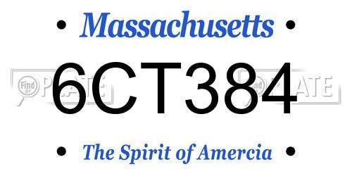 6CT384 Massachusetts License Plate