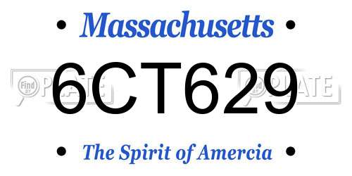 6CT629 Massachusetts License Plate