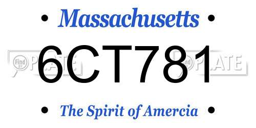 6CT781 Massachusetts License Plate