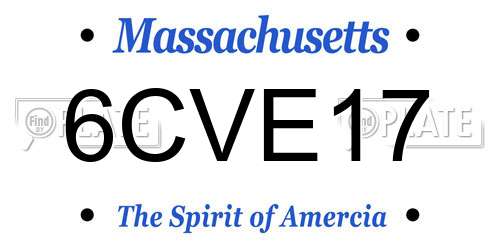 6CVE17 Massachusetts License Plate