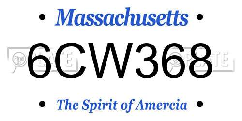 6CW368 Massachusetts License Plate