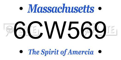 6CW569 Massachusetts License Plate