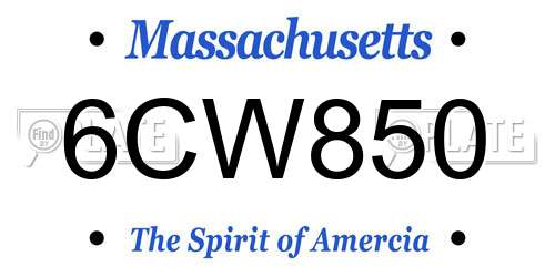 6CW850 Massachusetts License Plate